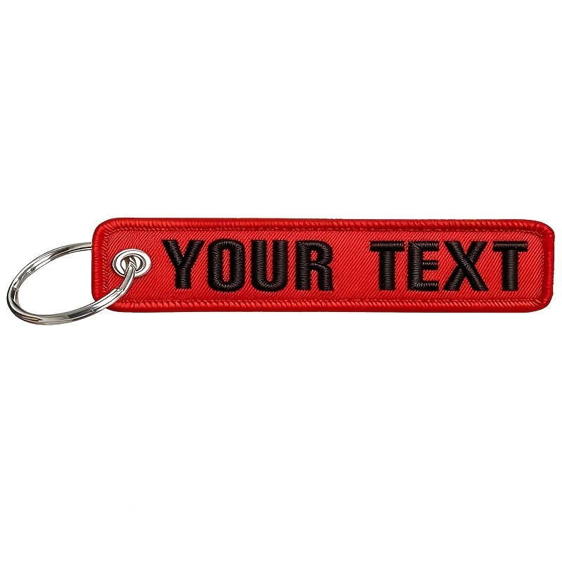 TEMU (customized) 1pc Of Canvas Embroidery Tag5in X 1in Double-sided Embroidery With Customized Text Luggage Tag Key Tag Luggage Tag Colors For Men