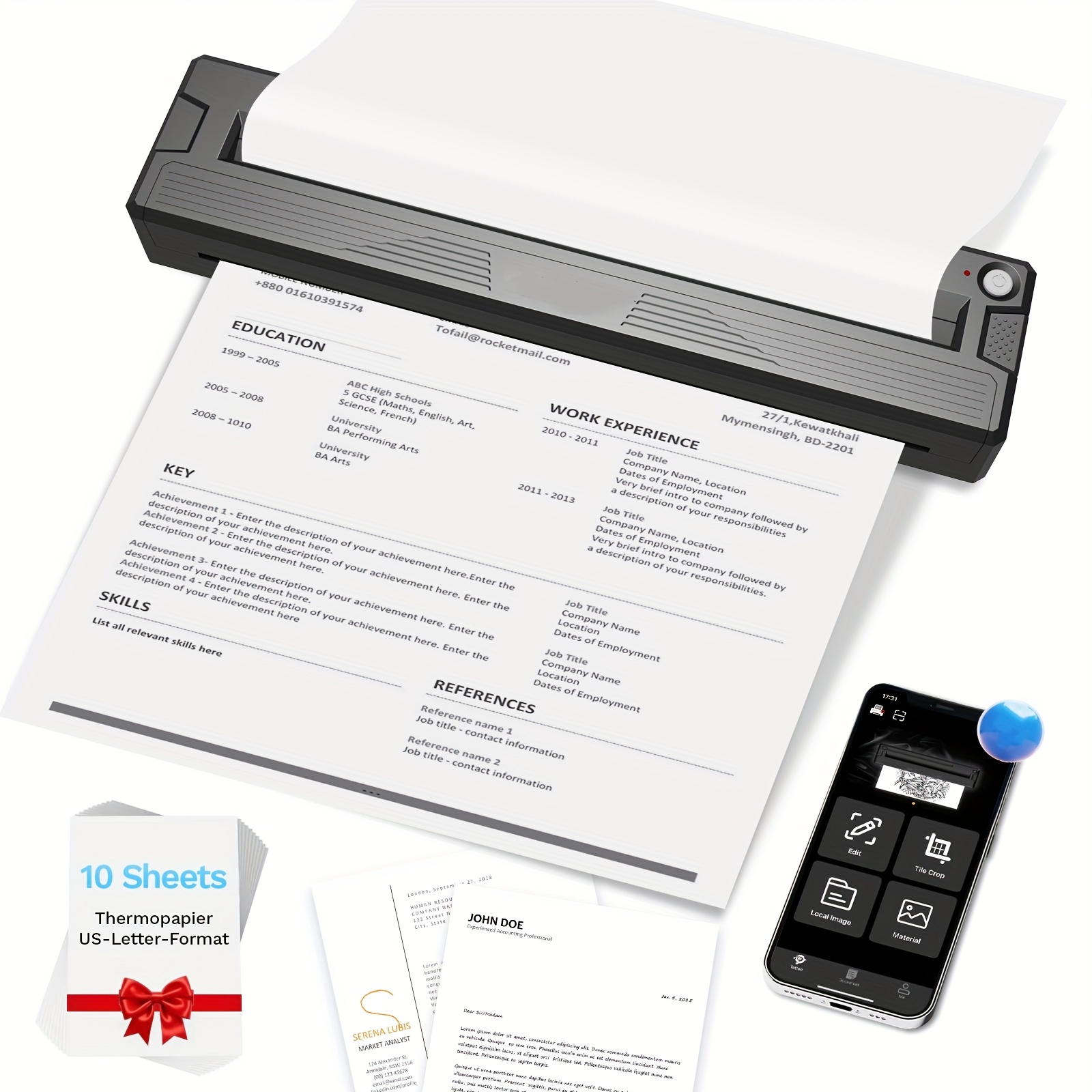 portable printers wireless for travel 2026newlyupgraded portable thermal inkless printer support 8 5 x11 us letter legal a4 a5with10pcs folded thermal paper compatible with   ios phone laptop with 3pcs tattoo transfer paper and 10 folded