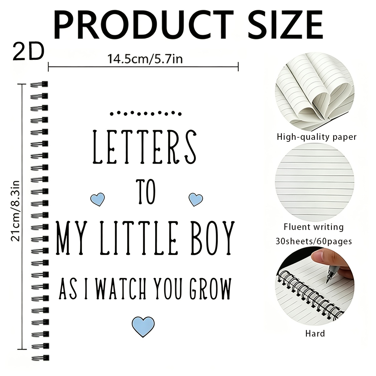 TEMU 1pc A5 Notebook For Parents To Record Their Growth, Spiral-bound, Blank Lined Notebook, Suitable For Recording, Christmas, Birthday Gift.