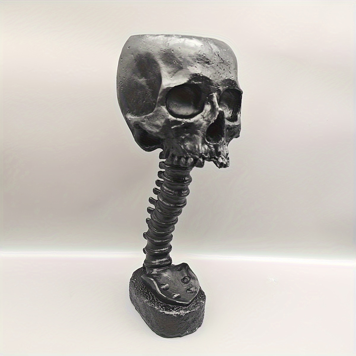 Image of 1pc Halloween Holiday Party Garden Resin Spine Flower Pot Ornament Statue 11.2" X 4.33" X 5.51" X 2.76" X 3.94"