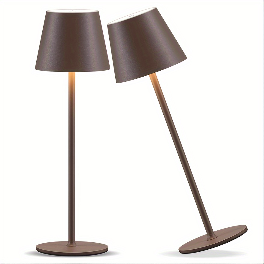 TEMU Paquete de 2 Lámparas de Mesa Inalámbricas LED, Lámpara de Escritorio Recargable de 5000mAh IPX7 con Luz Nocturna Táctil, Diseño Minimalista