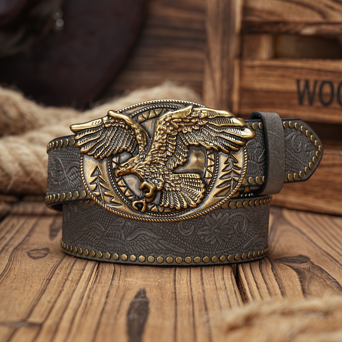 Rodeo Belt Buckle JASGOOD Western Belts For Men, Cowboy Longhorn Bull Buckle Belt Women Floral Engraved Leather Belts Mens Western Belt