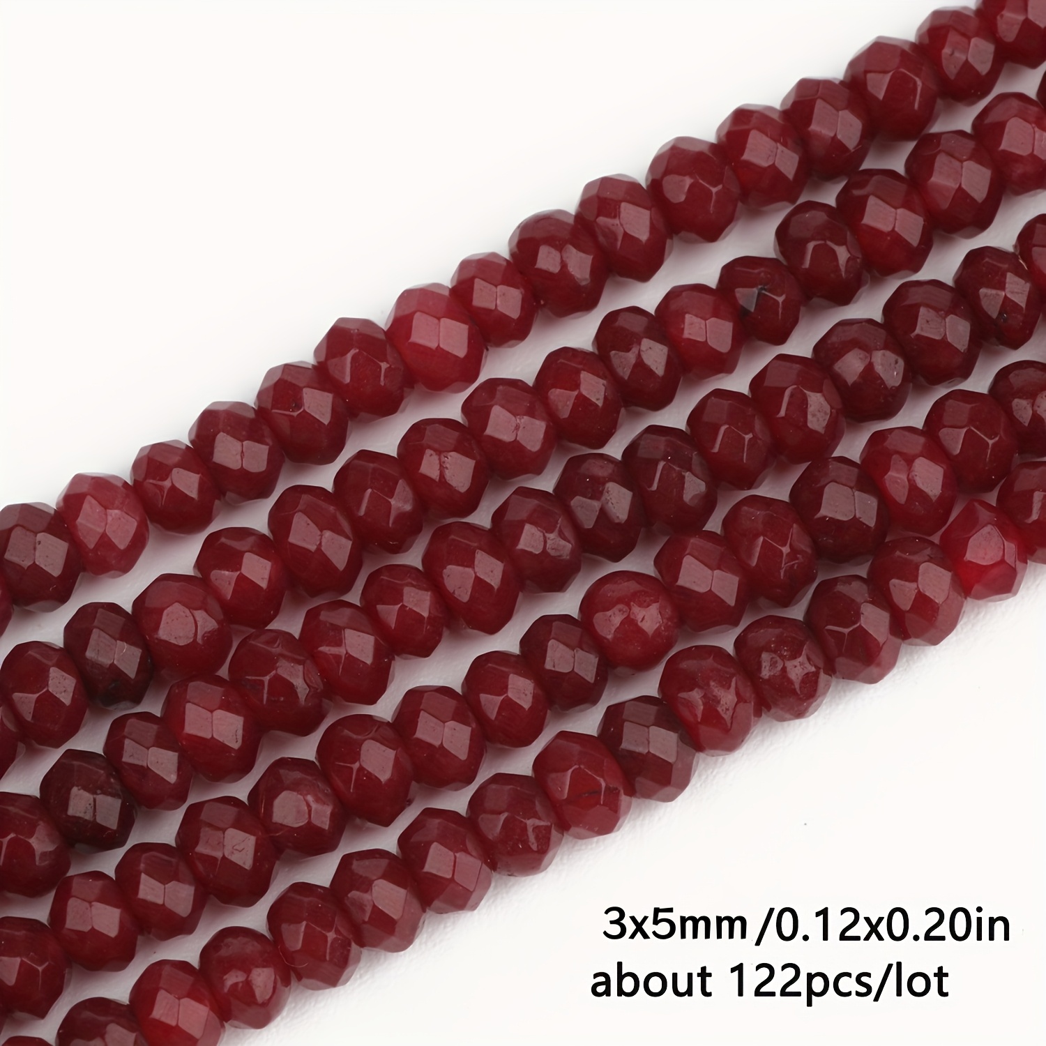 TEMU Ttuiji 3x5mm Natural Small Garnet Stone Beads - Handmade Beads For Bracelets, Necklaces, Earrings - Loose Spacer Bead For & In Diy Crafts, Beads