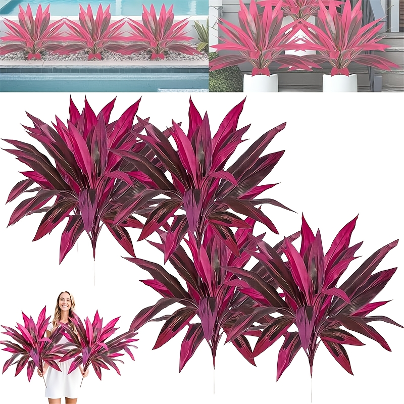 TEMU Large Realistic Artificial Boston Fern And Tree, Plants With Vibrant Leaves, Uv-resistant , Outdoor Courtyard Decoration For Garden, Patio,