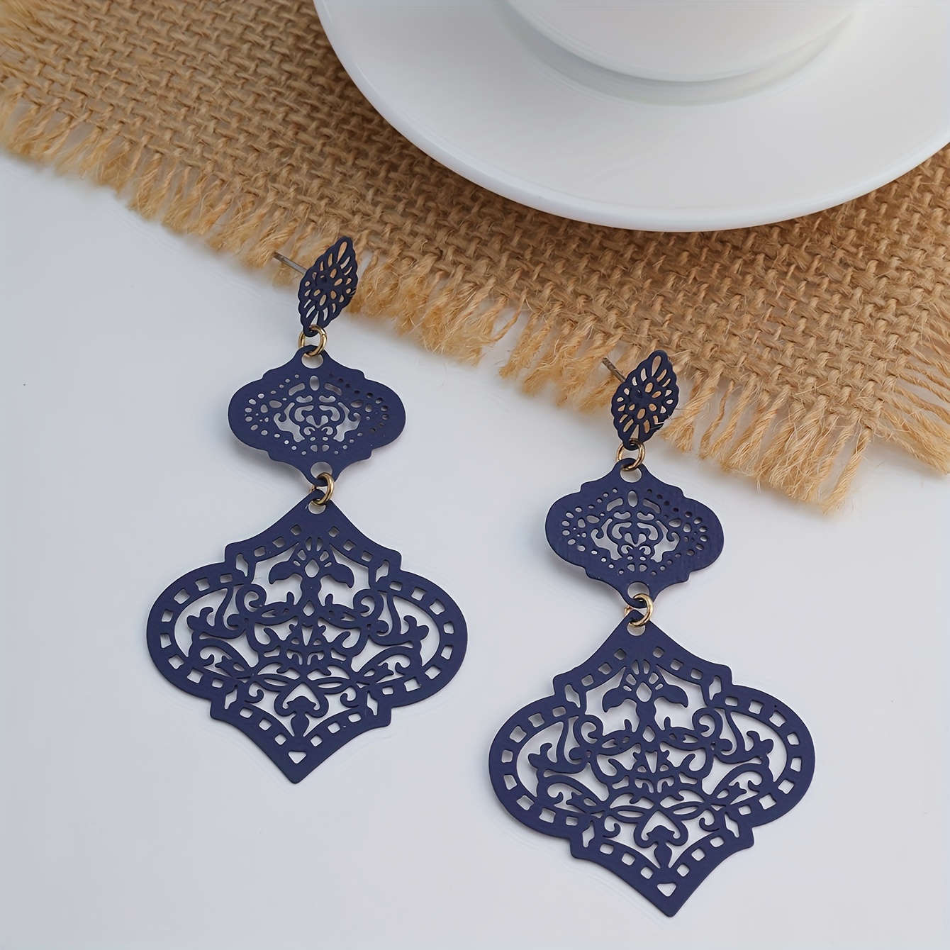 Bohemian Dangle Earrings Hollow Flower Party Accessories