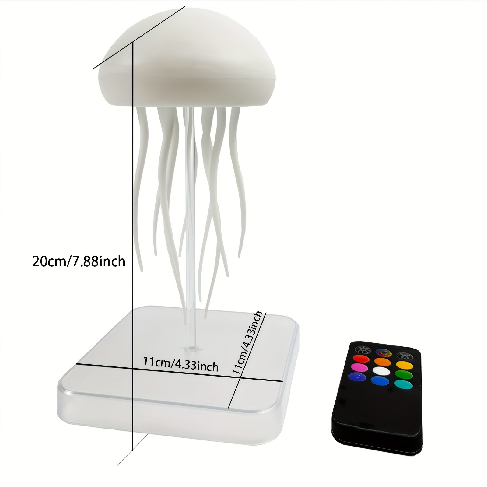 1個、ダンスレッグ付きのジェリーフィッシュランプ、リモコンとタッチセンサ付きのジェリーフィッシュナイ 、rgb ジェリーテーブルランプ、usb充電式の内蔵バッテリー付きジェリーランプ、長持ちするバッテリーが家庭や屋外での使用に適しています。 商品詳細 1