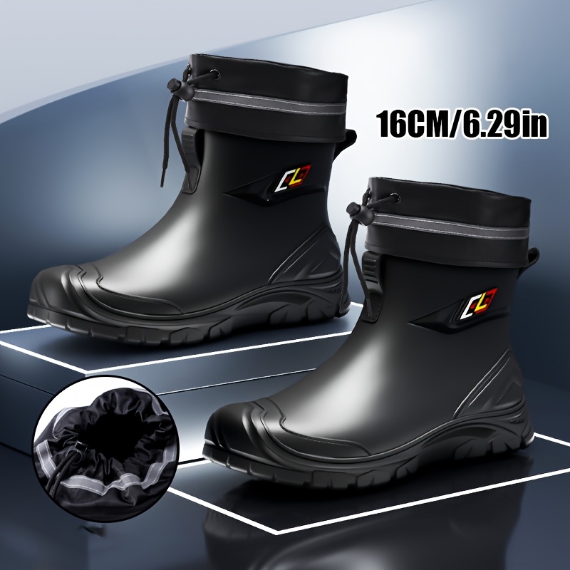 fashionable commuting rain boots with adjustable drawstring and non slip features Product details 1