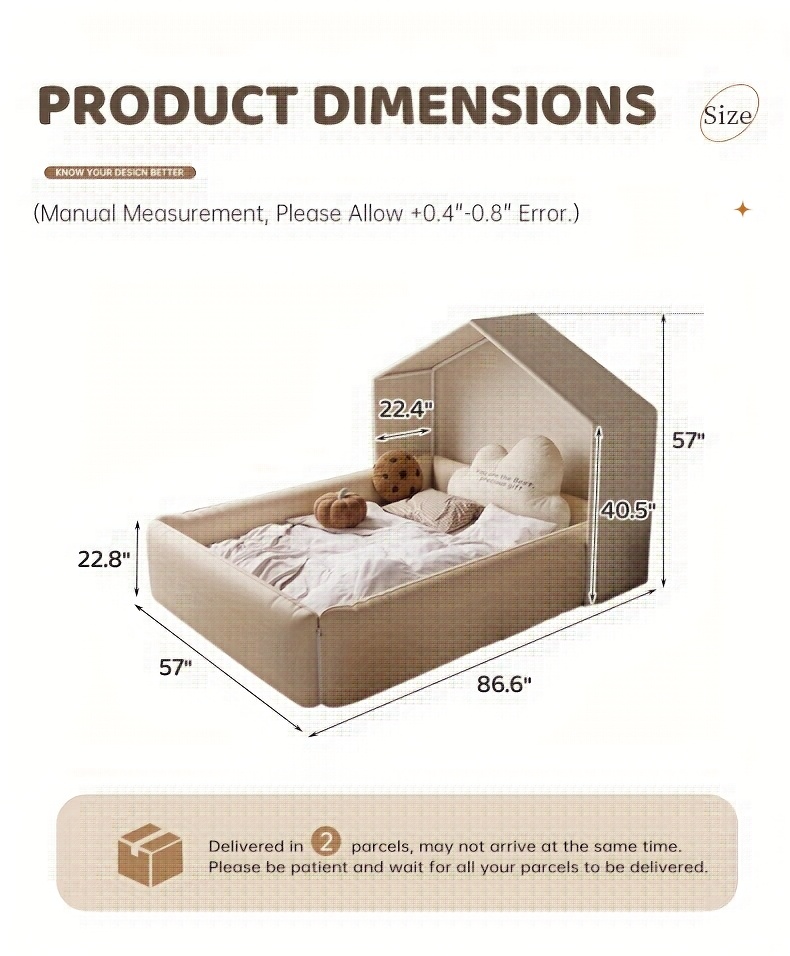 Convertible Baby Crib With Safety Enclosure & Guardrails - Multifunctional, Playpen Crib, Tree-Shaped Fabric Tent Mattress, Montessori Playhouse. Practical Bedroom Furniture, Suitable For Boys, Girls And Teens No Mattress Required