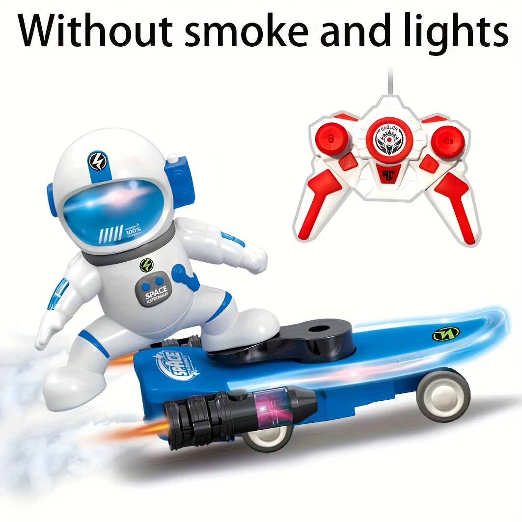 Astronaut Remote Control Skateboard Toy With Light Spray, 360° Rotating Stunt Car, Rechargeable Battery, Indoor/outdoor Multiplayer, Suitable For Children Over 8 Years Old, Birthday Creative Gift