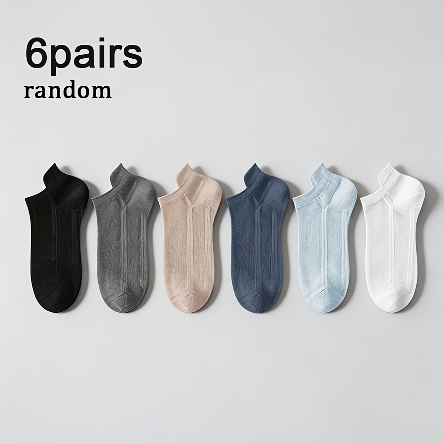 TEMU 6pair Random Breathable Mesh Men's Ankle Socks No Socks | Options And Mesh Ventilation |sports |men's Sports Socks For Basketball Spring Summer