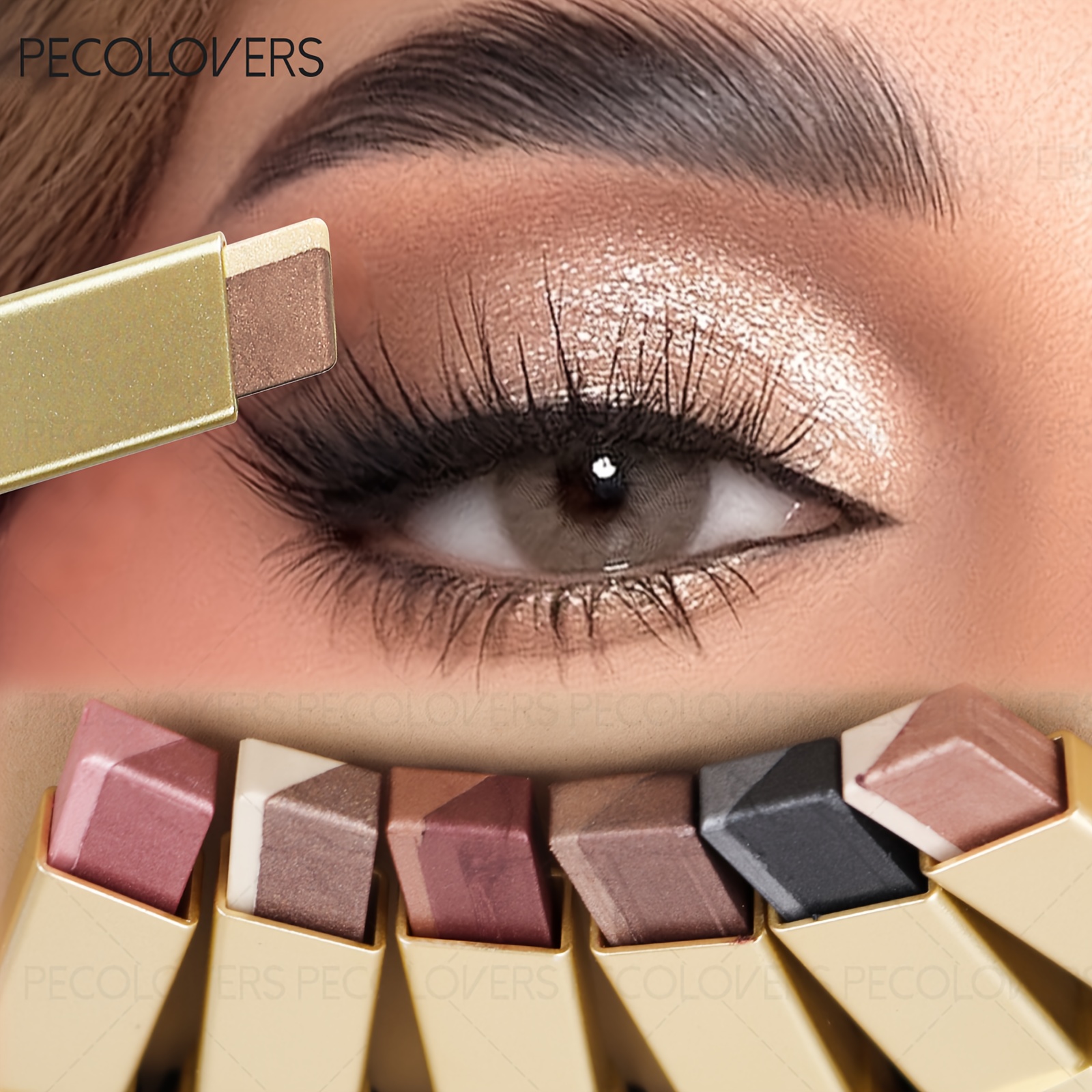 6 color push pull two tone eye shadow stick waterproof sweat proof   highlighter for   vibrant pigments for all light beige types eye makeup sleek metallic case durable cosmetic case