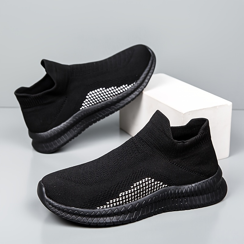 1 Pair Men's Breathable Casual Sneakers, All-Season Slip-On Footwear with EVA Sole and Fabric Insole for Hiking & Everyday Use