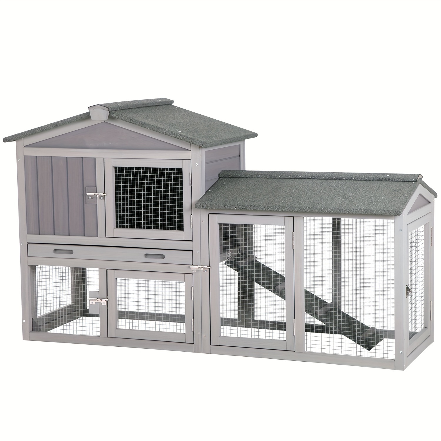 

Wooden Chicken Coop For 1-2 Chicks, Easy With Second Coop, Predator-resistant Spring , Includes Deep Pull-out Tray, Predator-resistant, Spring , Deep Pull-out Tray