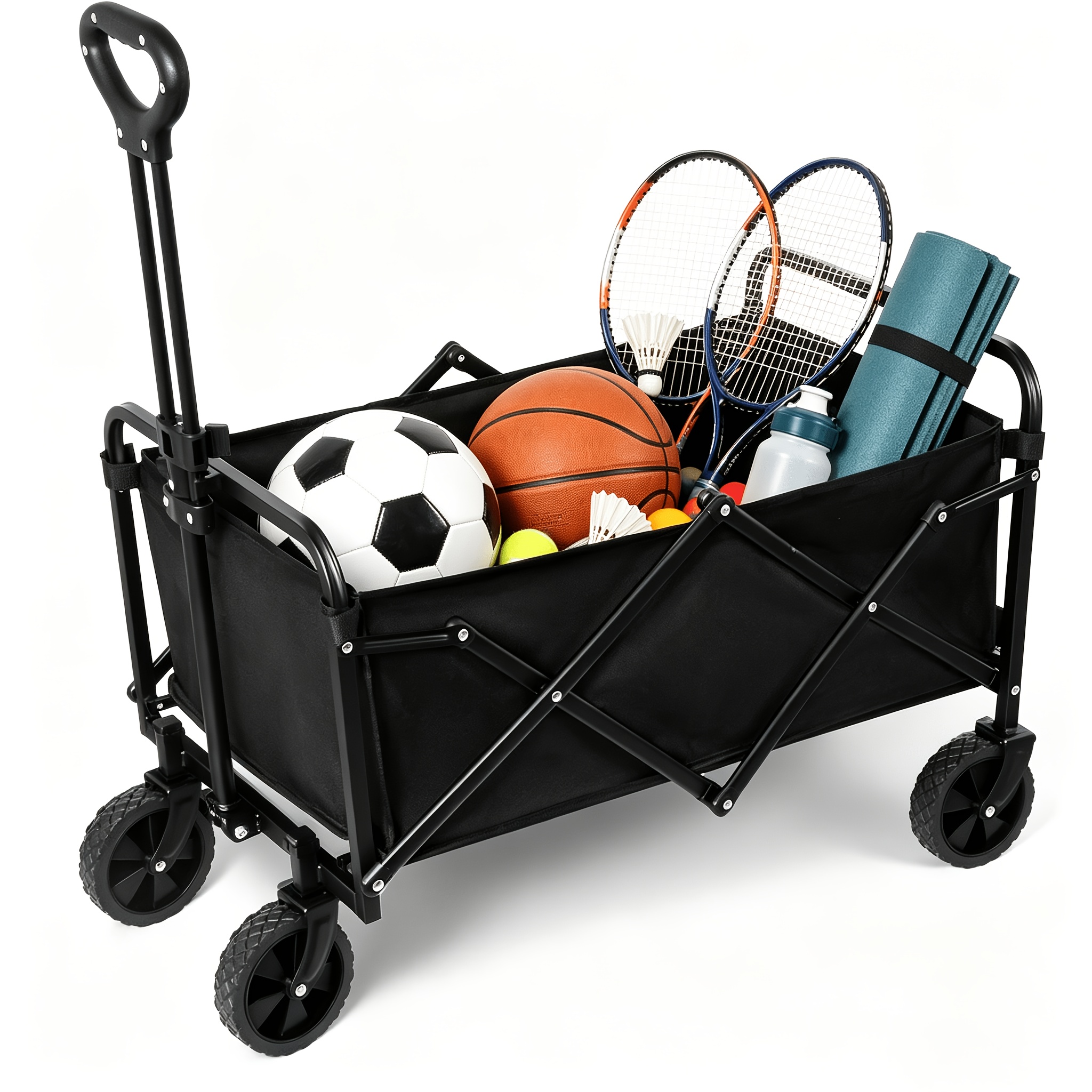 Foldable Track And Field Equipment Transport Trolley | Large Capacity Camping Wagon | Foldable Multifunctional Outdoor Trolley | Large Capacity Adjustable, For /camping