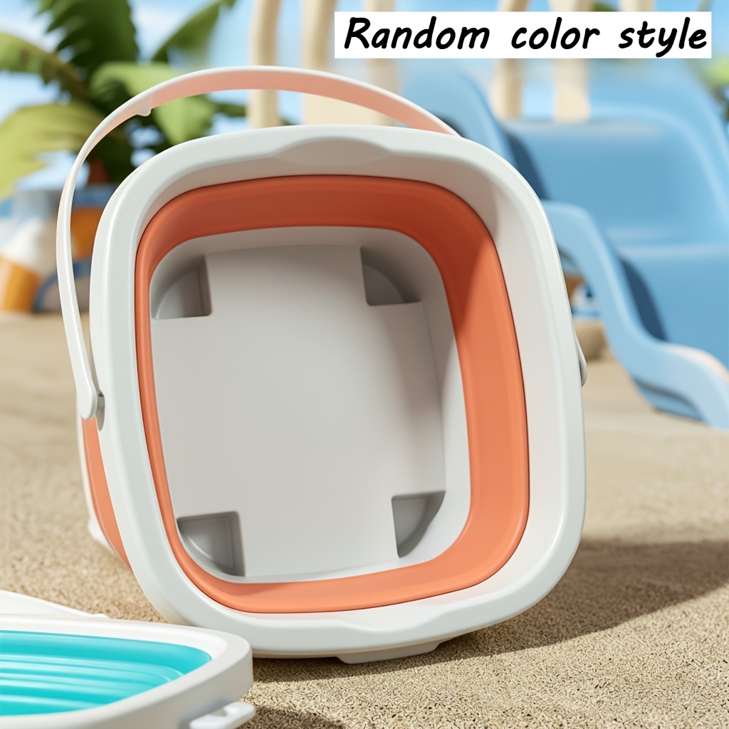 Folding Bucket For Beach Toys And Storage | Sand And Water Play, Folding Bucket For Kids, Summer Gift, Outdoor Handheld Bucket For Boys And Girls, Party Game Prop, Festival Gift, Random