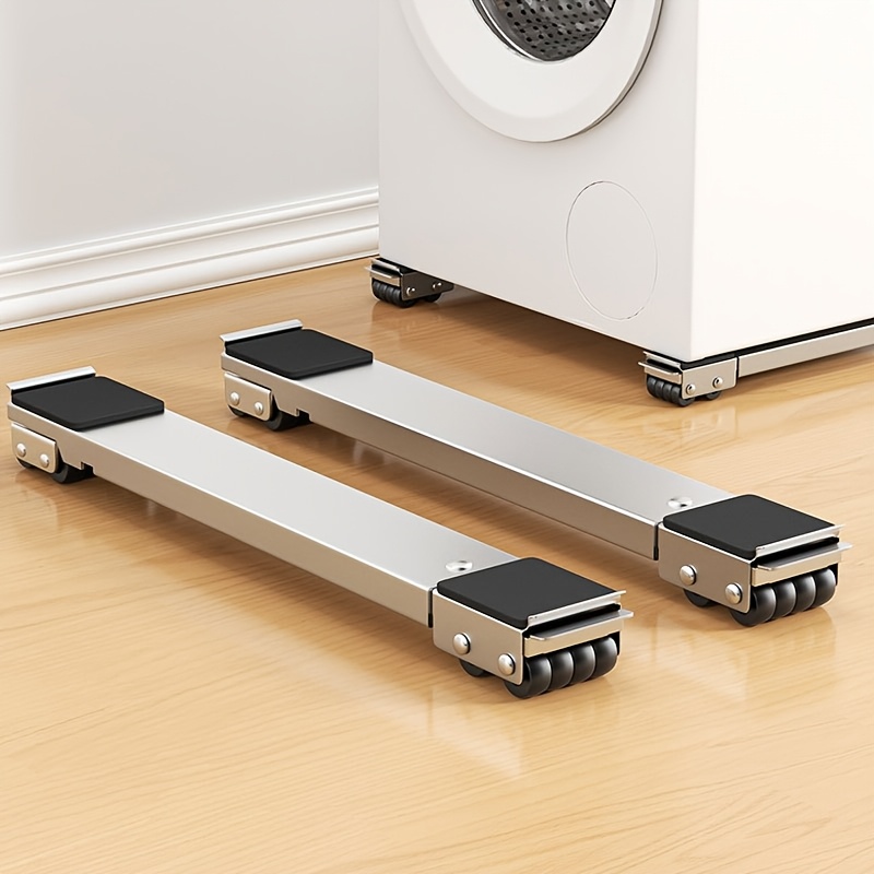 A Sturdy Solution for Moving Appliances! Adjustable-height Base for Refrigerators and Washing Machines, with a Load Capacity of up to 800 Lbs, Equipped with 24 Silent Casters, a Locking Mechanism, and Extendable Brackets, Perfect for Relocation