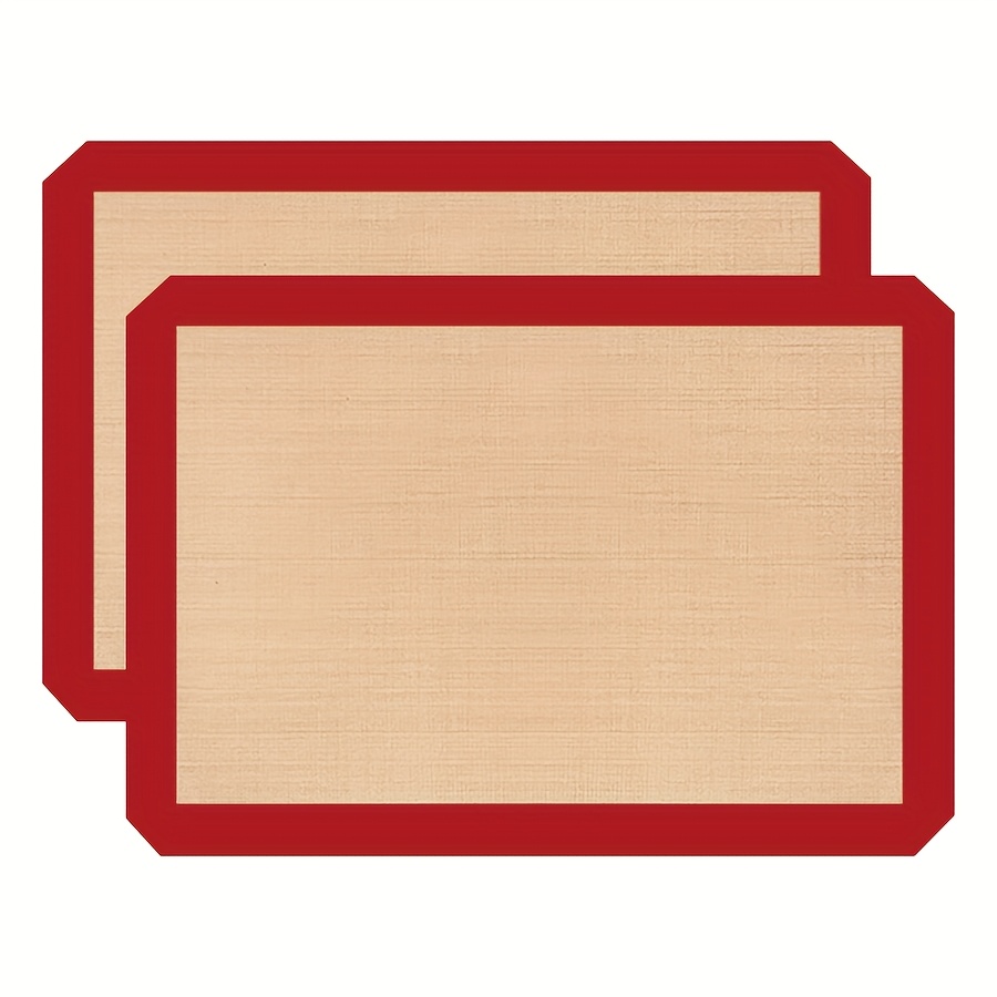 Image of 2pcs Silicone Baking Mats - Reusable Silicone Baking Sheets - Easy Convenient Baking Tools - 16.5 X 11.6 Inches Baking Silicone Pads - Oven Baking Mats
