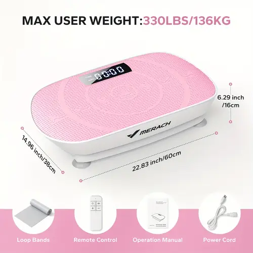 whole body vibration plate exercise machine with wireless silicone pedals pink gray black home gym equipment for women men flexibility balance christmas mothers day gift for training tool modern fitness equipment userfriendly design