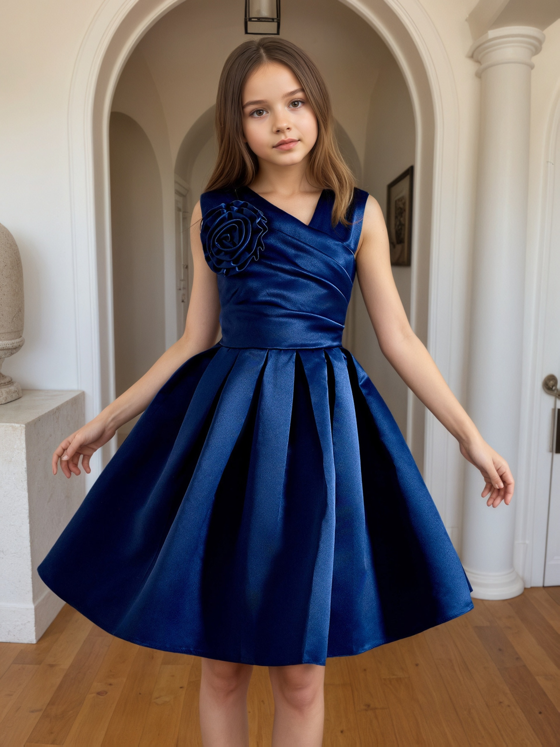 green emerald velvet dress Zapaka Women Simple Blush A Line Long Junior Bridesmaid Dress Satin Spaghetti Straps Backless Wedding Guest Dress, Satin Color / J14 main image 1