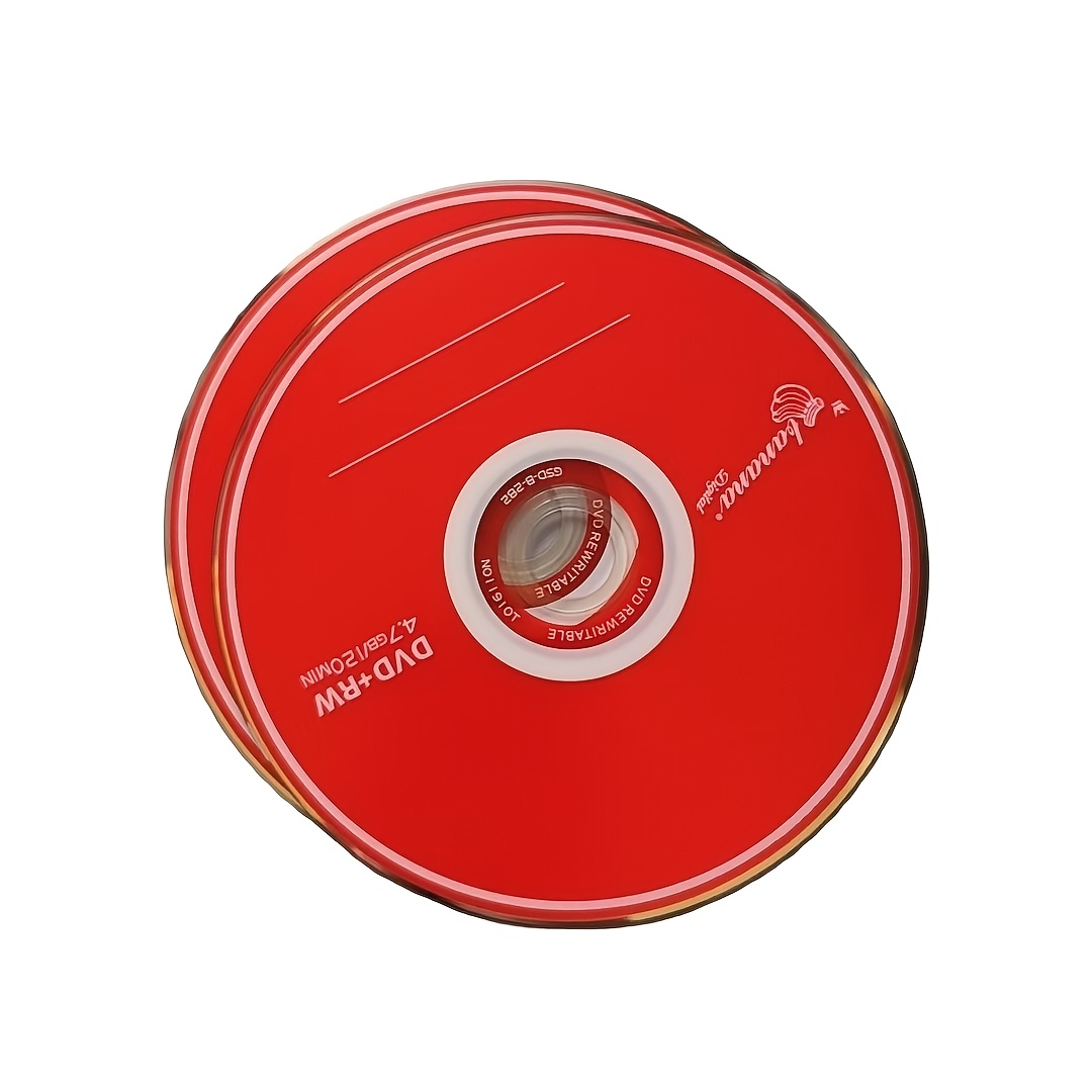 2pcs Of Rewritable Blank Dvd+rw Discs, 4.7gb, 4x Speed: retailer-supplied image