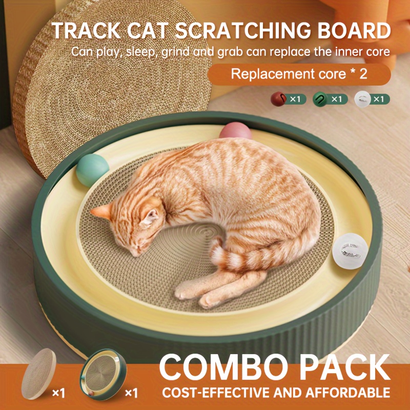 

[ ]round Cat Scratching Pad, Interactive Cat Toy 3 , - Scratching Corrugated X2, Suitable For Adult And - / (19.7" X 2.8")