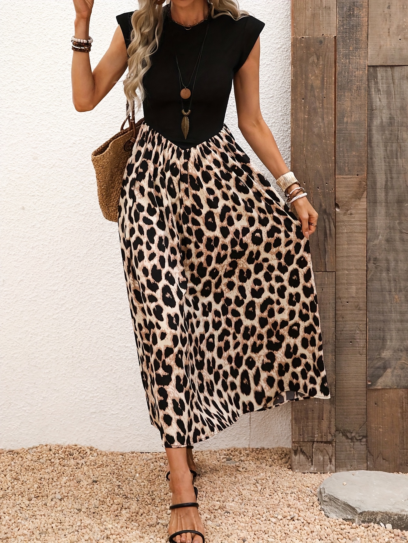 womens casual leopard print festival dress | Temu Saudi Arabia