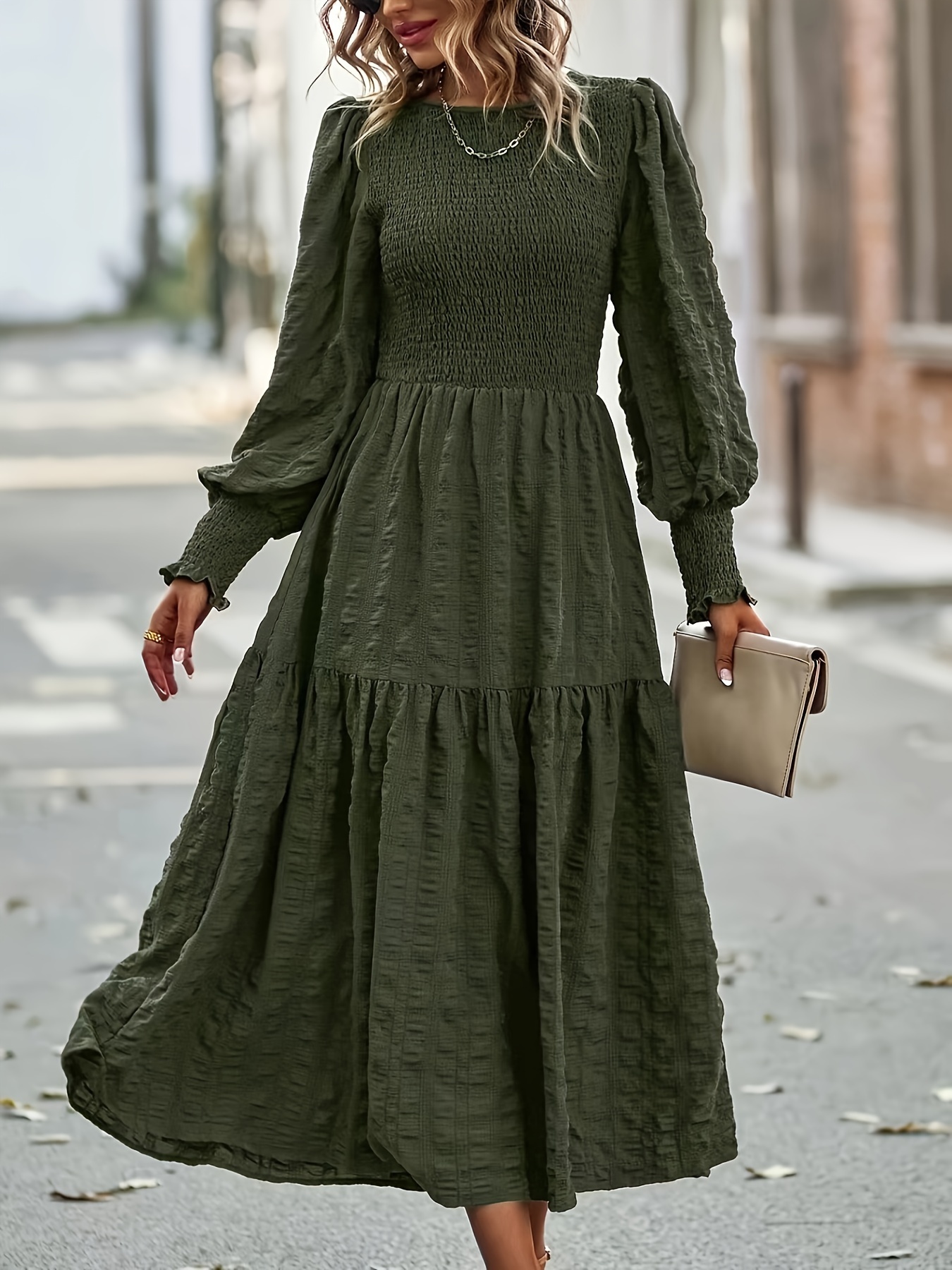 Long sleeve outlet crew neck dress