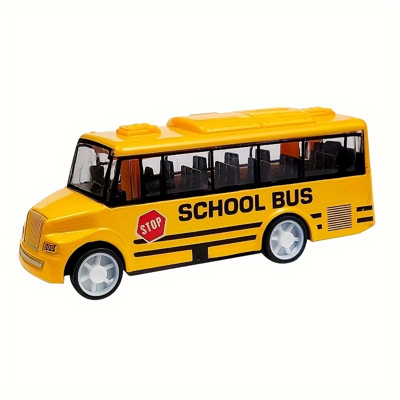 Image of 1pc, Metal School Bus Alloy Car Model, Alloy Pull Back Bus Toy Car, Car Decoration Boy Toy, As Halloween Gift, Hallowmas And Christmas Gift