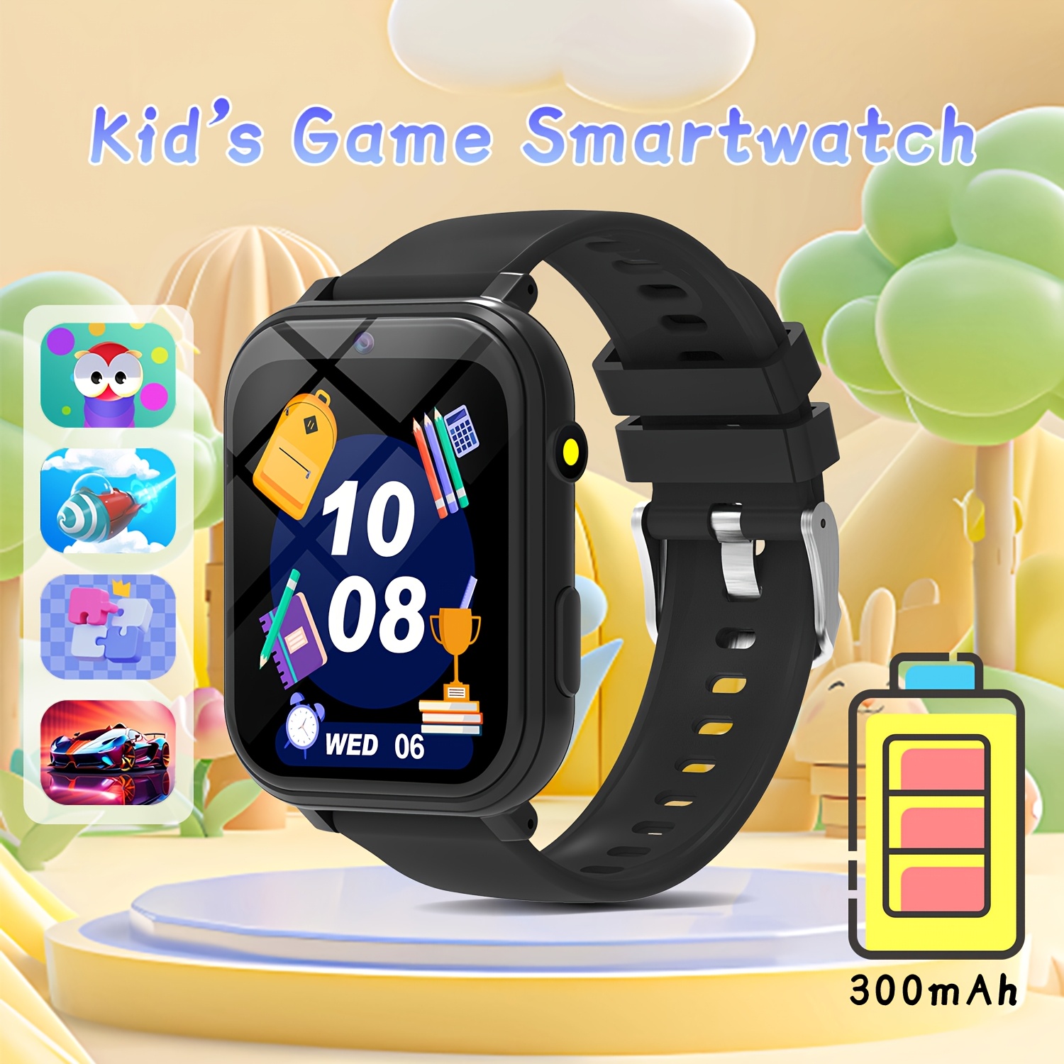 smart watch for boys and girls 1 83 inch screen colorful silicone bands features flashlight alarm camera photo album built in games calendar step counter calculator stopwatch 300mah battery best gifts for boys and girls at school