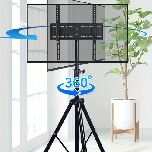 Support TV réglable pour ordinateur LCD, support TV en acier au pour 66,04-139,7 cm, support TV mobile pour sol - Trépied mobile pour sol avec support de moniteur pivotant, compatible avec toutes les tailles de TV