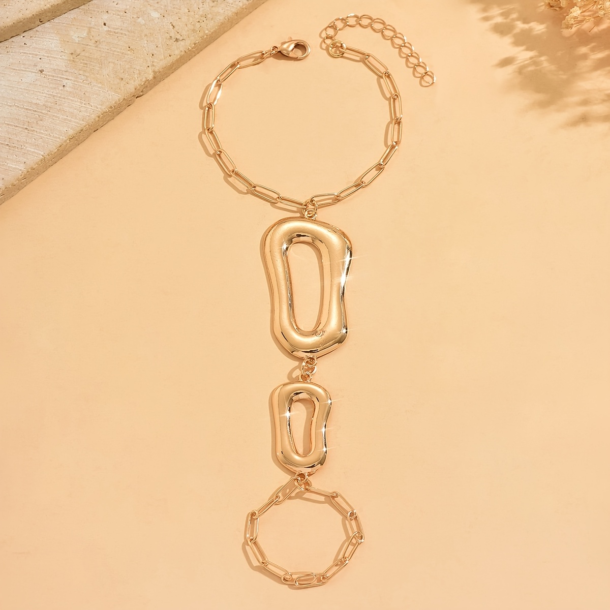 Women's Golden-Tone Hollow Link Bracelet, Y2K Bohemian Style