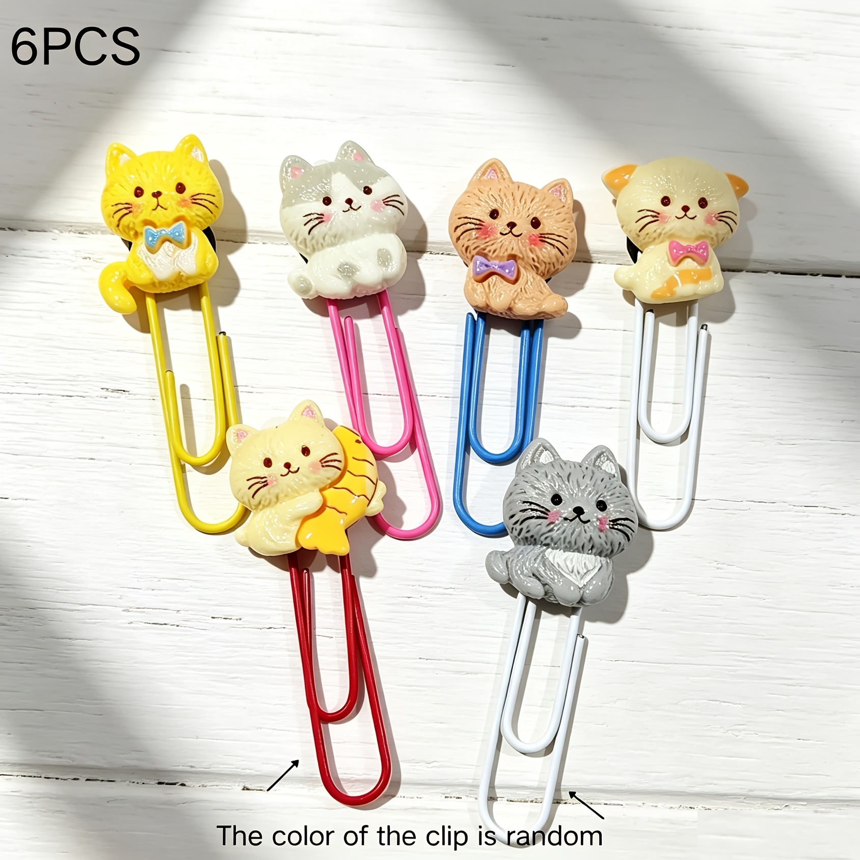 TEMU Random 6pcs Cute Cat Paperclips, Suitable For Office/school/home, Birthday Gifts, Graduation Souvenirs, Teacher's Day Gifts, Back-to-school