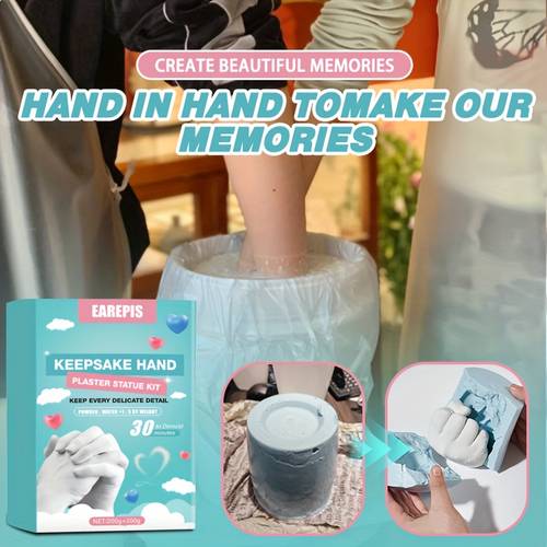 200g cloning powder and 200g model powder couple hand mold kit handmade commemorative plaster romantic gift for anniversaries weddings birthdays for boyfriend or girlfriend
