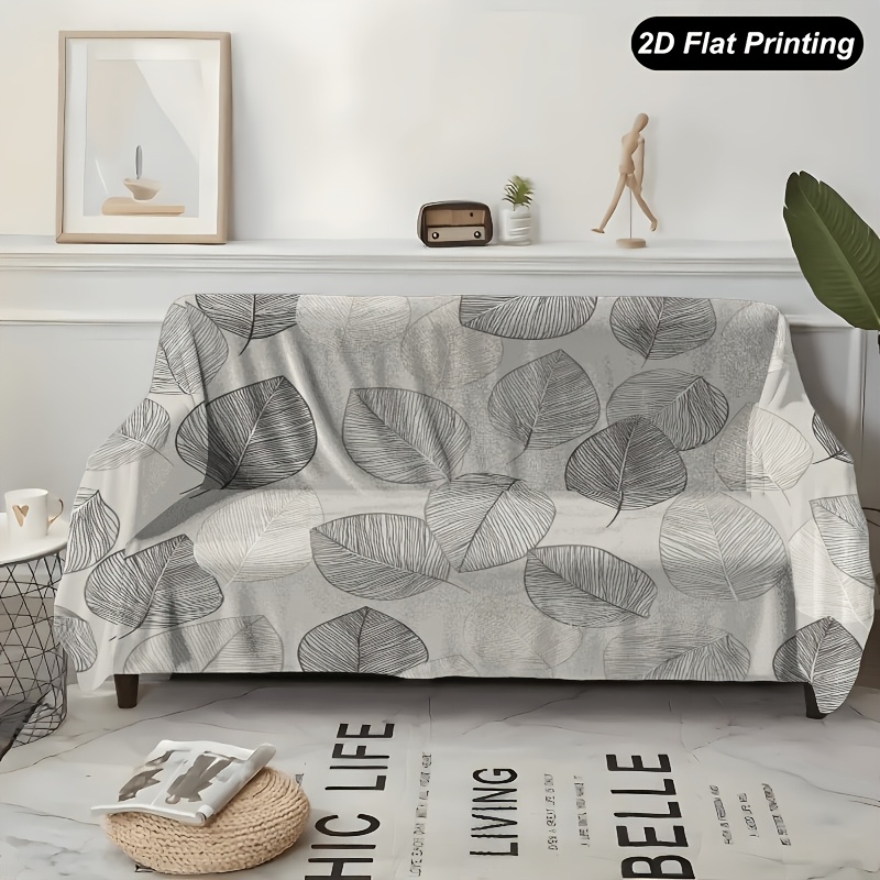 TEMU 1 pz Copridivano 2D Stampato a con Motivo a Foglie a Divani da 1 a 4 per Soggiorno, Camera da Letto, Ufficio, Decorazioni per la Casa Vacanze