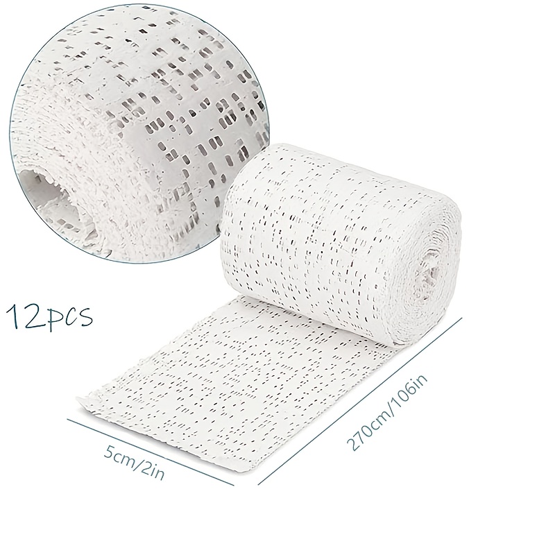 Set Of 12 Rolls Of Plaster Cloth Measuring 2x106 Inches - Ideal For Crafting, Bandaging, Sculpting, Mask Creation, Artistic , And Body Casting Supplies