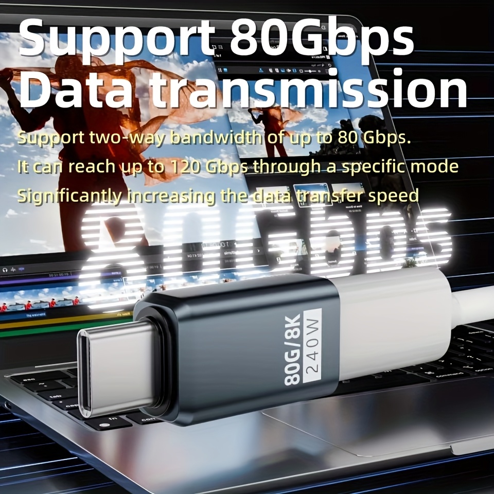 High-Speed 80Gbps USB 4.0 Type C Charging Adapter