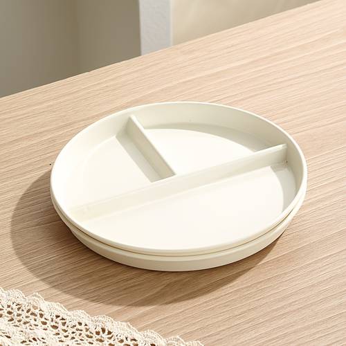 1 2 4pcs portion control divided plate divided plate plate three compartments drop resistant plastic plate school plate microwave and dishwasher safe suitable for weight management happy eid al fitr