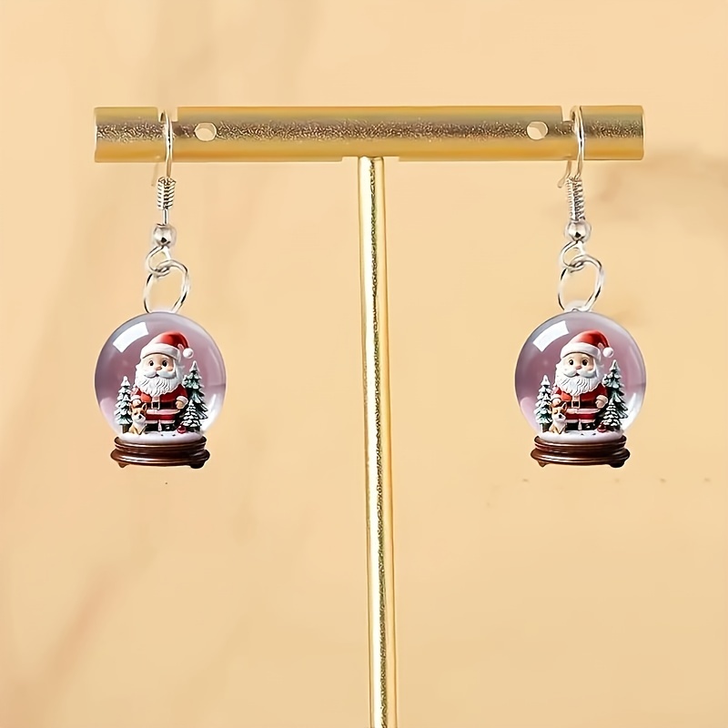 

Santa & Snowball Acrylic Earrings - Lightweight, Fashion Jewelry For Women | Perfect Gift For Christmas, Valentine's,