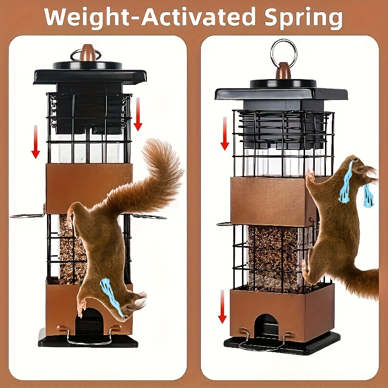 

1pc Feeder For Outdoors Hanging, 5lbs Metal Hanging Feeder Weight-activated, Feeders For