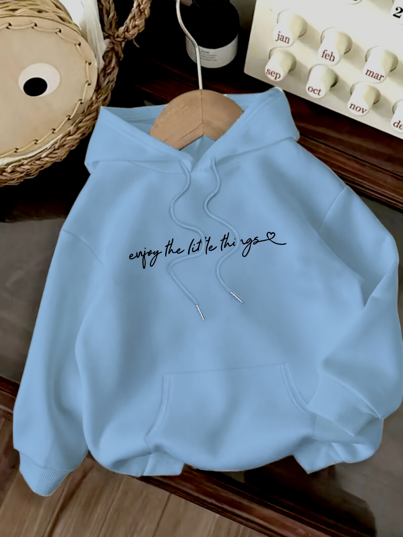 sweat à capuche décontracté pour femmes avec impression de lettres enjoy  ,   et capuche à cordon - pull à manches longues confortable pour lautomne/hiver, sweat décontracté | sweat décontracté | sweat à capuche confortable Détails du produit 25