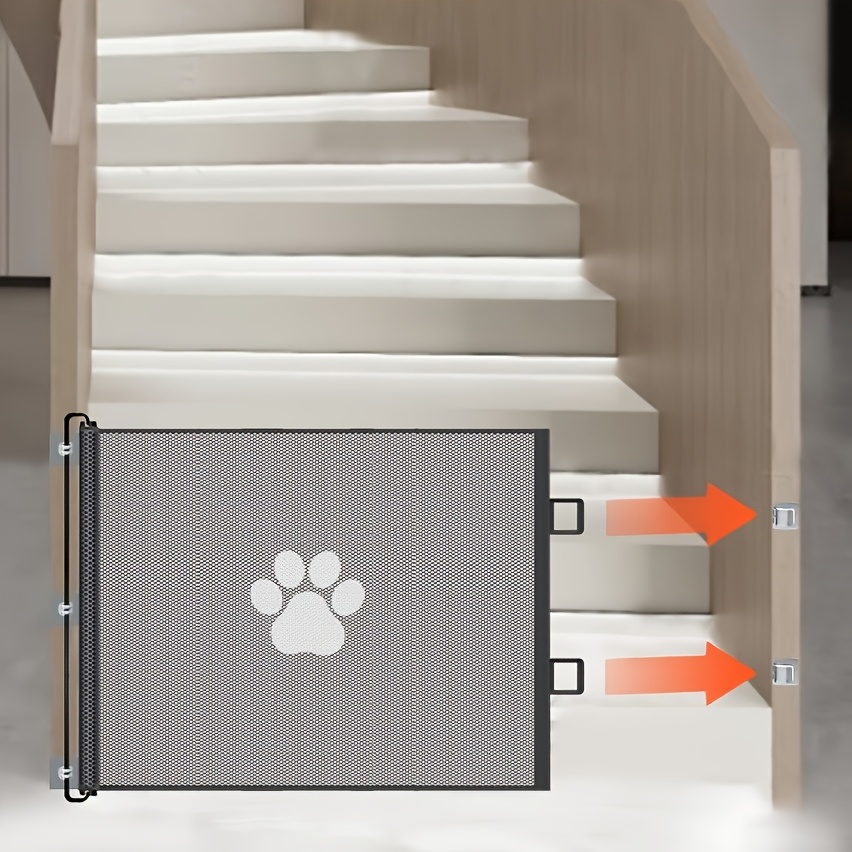 

Easy-install No-drill Pet Gate For Indoor Stairs - Iron & Fabric Dog Barrier - For Pet Owners - Suitable For - Perfect Gift For