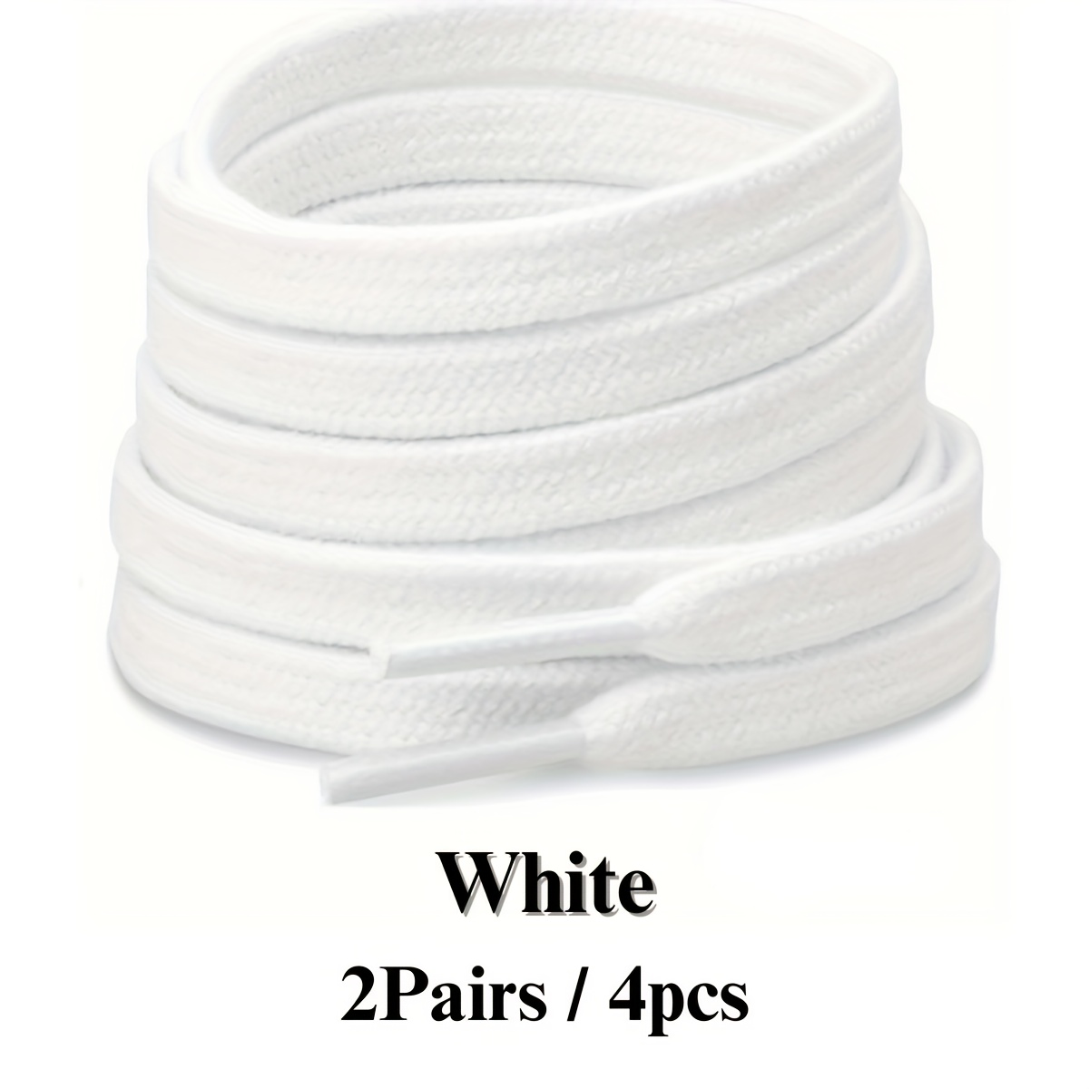 /4pcs Of Solid Color Double-layer 120 Cm Shoelaces, Versatile For Use With Sneakers, Flats, Canvas Shoes, Casual Shoes, And White Shoes For Men And Women, Without Battery