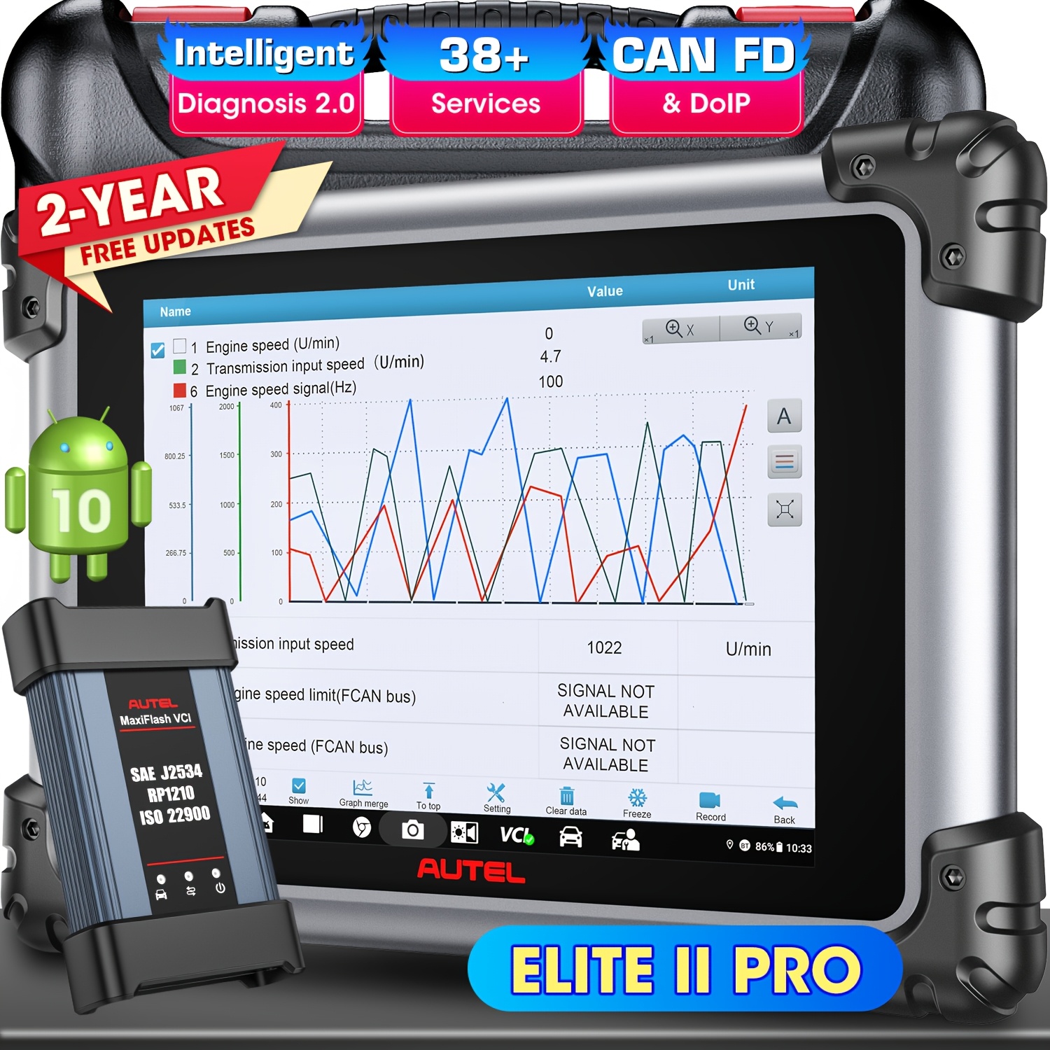 Image of Autel Maxisys Elite Ii : 2026 2- Elite 2 Pro, 9.7 Inches Screen, J2534 Reprogramming Tool Ms908s , Motor Repair, 40 Reset Service W/ & Do Ip, 3000+