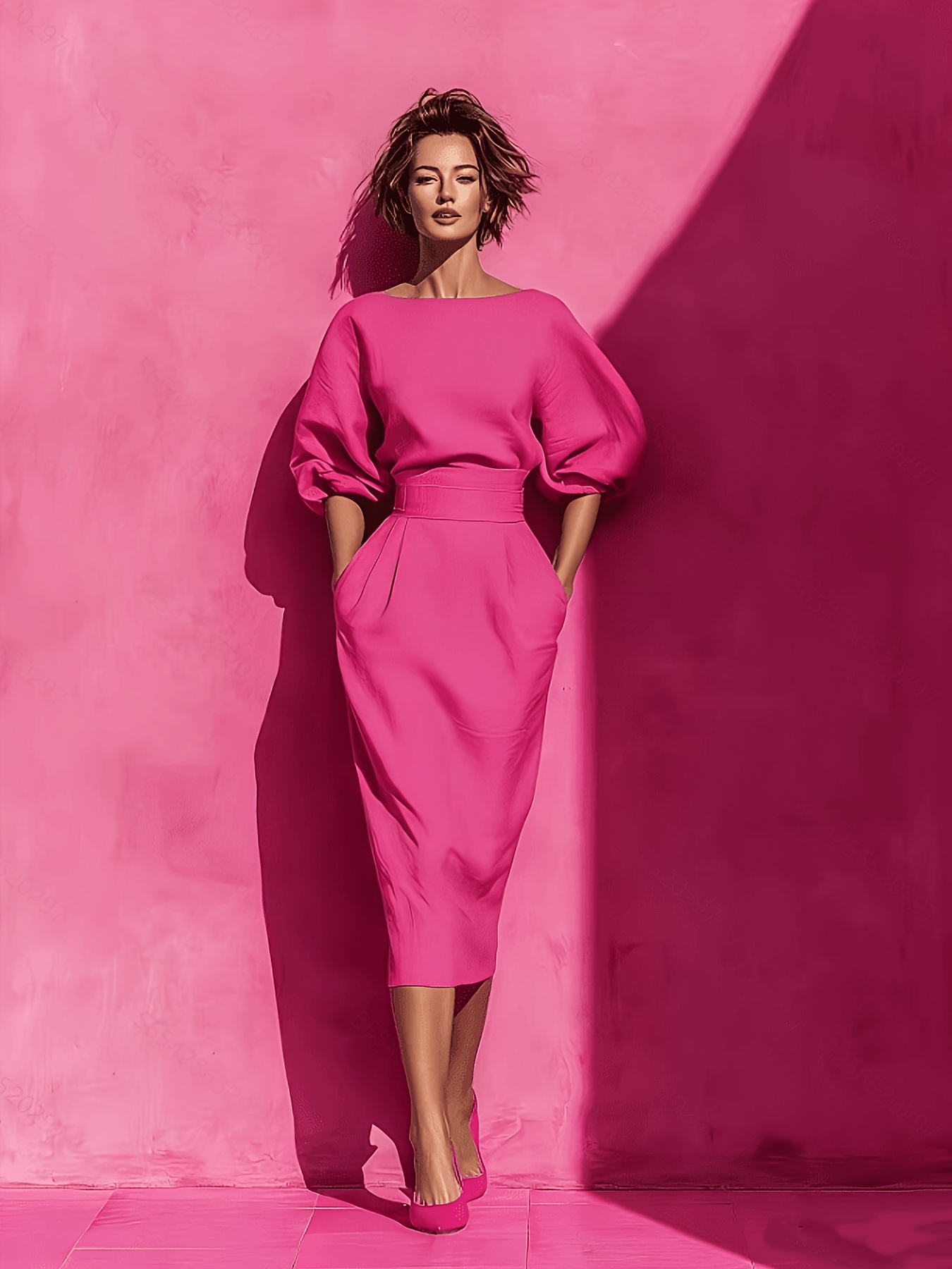 3 4 sleeve midi dresses sold on Temu Australia