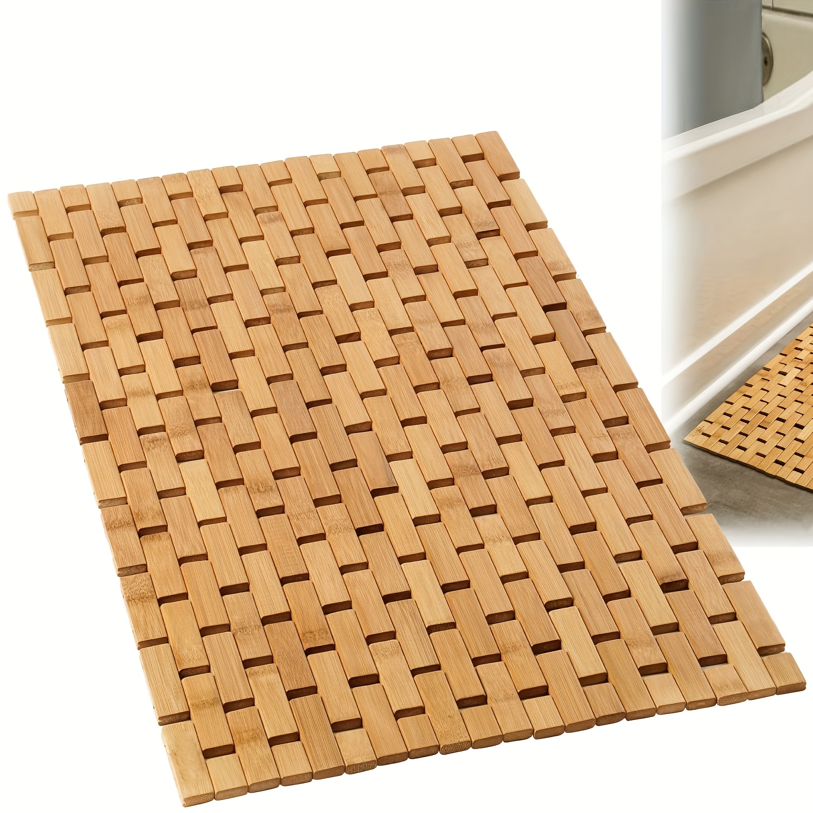DIY Bambus-Badematte fr Badezimmer, faltbare Holz-Badematte, rutschfeste  Bambusmatte fr Sauna, Spa, Wanne, Dusche, Bodenzubehr, langlebige leicht  zu reinigende Badematte, schnelltrocknender ...