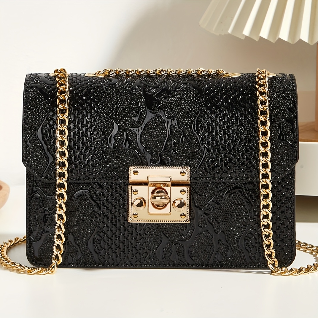 Image of Vintage Women's Crossbody Bag, Small Handbag, Pu, Single-shoulder Bag, Wallet, Evening Bag, Quilted Crossbody Bag With Chain Strap