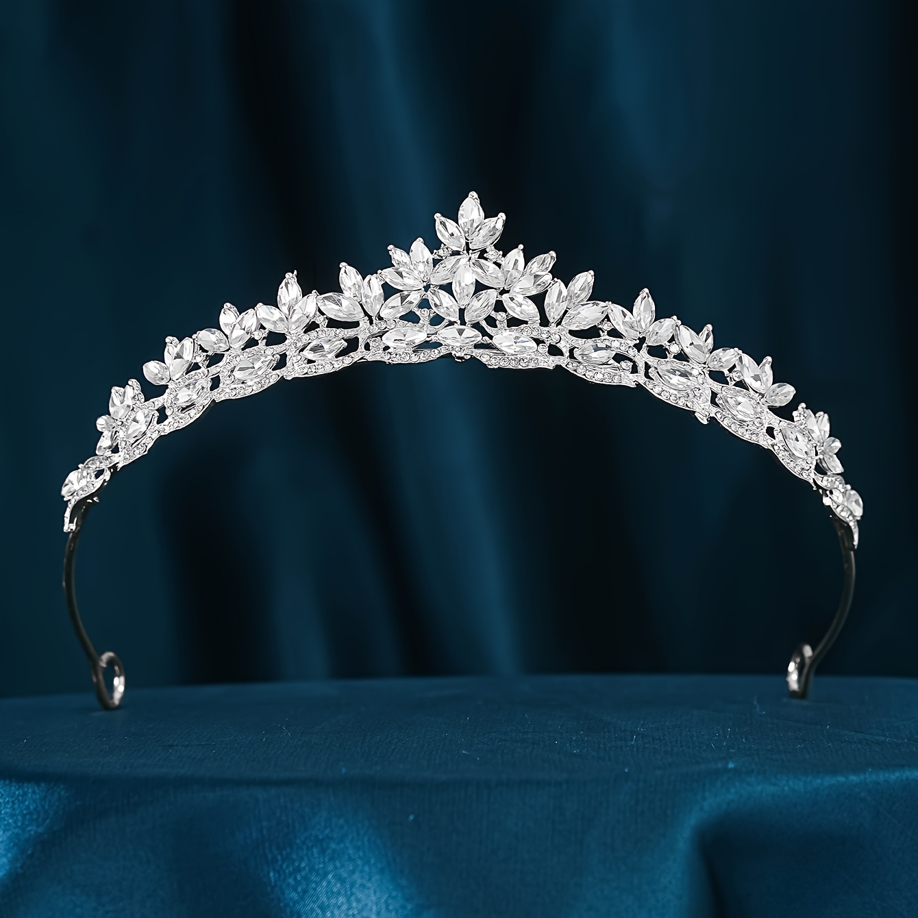 TEMU Couronne de Mariée pour Femme - Diadème Élégant avec Strass, Accessoire Princesse pour Mariage, Bal, - Construction en Alliage de Durable pour