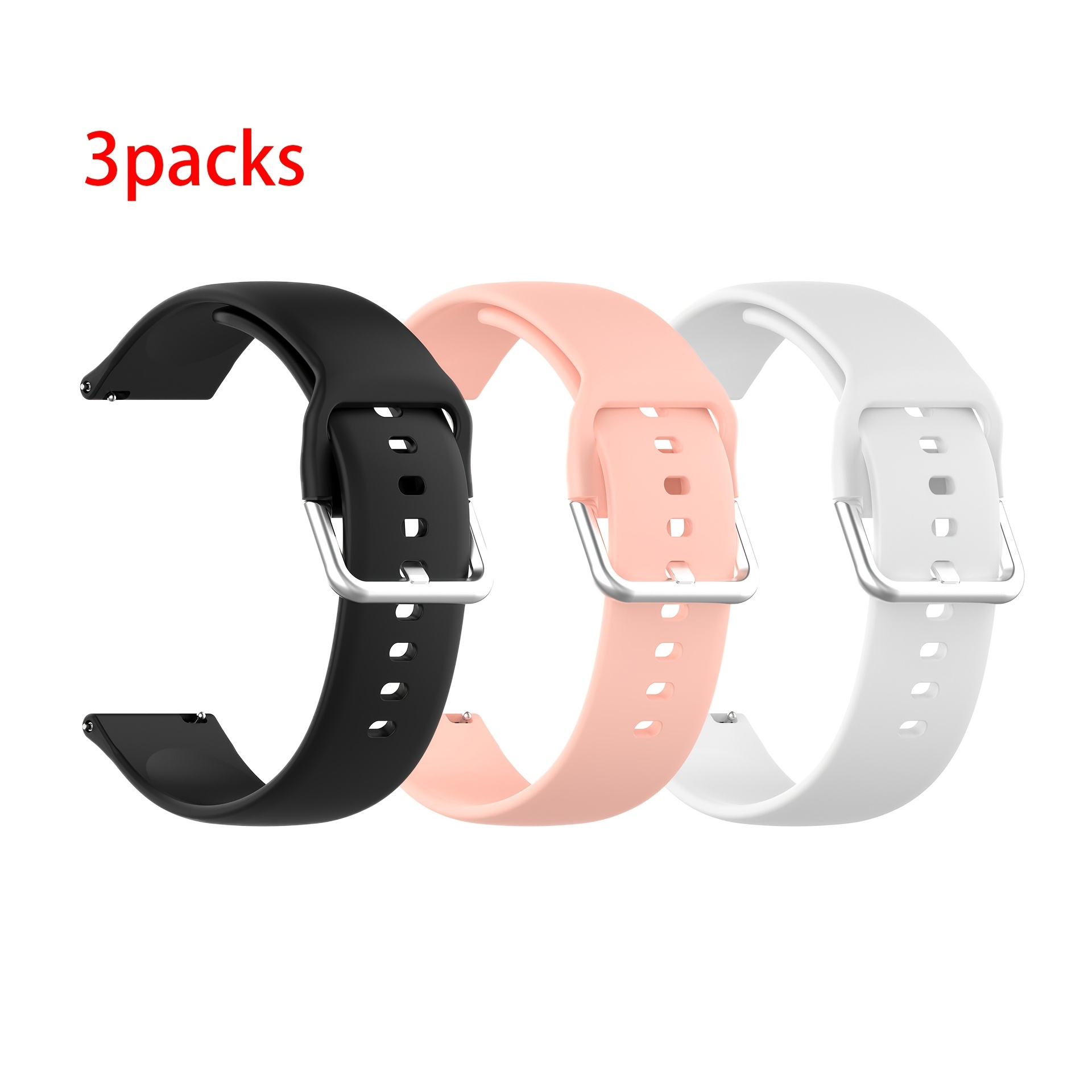 3pcs Set of 22mm 20mm Silicone Strap Suitable for Huawei Watch GT6/5/4/3, Suitable for Samsung Galaxy Watch 7/FE/6/5/4/6 Classic/5pro 40mm 44mm 47mm 43mm 45mm 46mm 42mm Strap