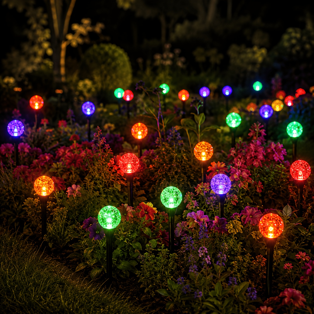20pcs Outdoor Solar-powered Crystal Ball String Lights, 5 Meter Ip44 Lawn Light Strip With 8 Lighting And Light-sensitive Switch, Suitable For Gardens, Patios, , And Landscaping.