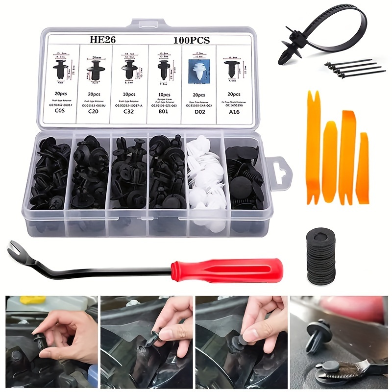 

Multi-model Car Plastic Fastener Clip, Plastic Expansion Screw, Perfect For Car Bumper, Car Door Decoration, Panel Fender And Other Car Accessories, There Are 3 Options